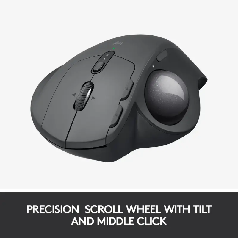 Logitech - MX ERGO Plus Wireless Trackball Mouse with Ergonomic design - Graphite - Image 3
