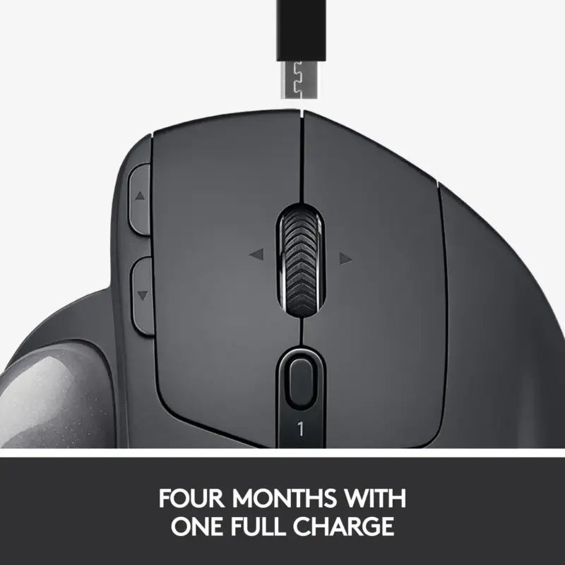 Logitech - MX ERGO Plus Wireless Trackball Mouse with Ergonomic design - Graphite - Image 7