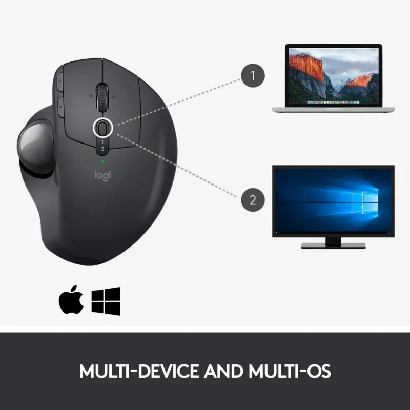 Logitech - MX ERGO Plus Wireless Trackball Mouse with Ergonomic design - Graphite - Image 9