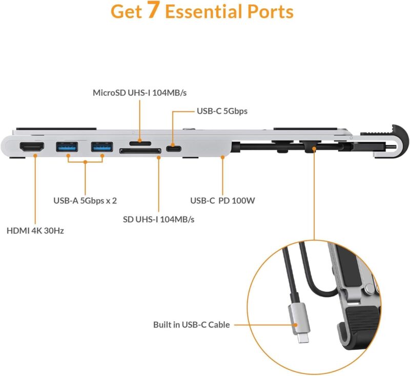 Hyper - 7-in-1 USB-C Hub Stand with MicroSD HD71H - Image 4
