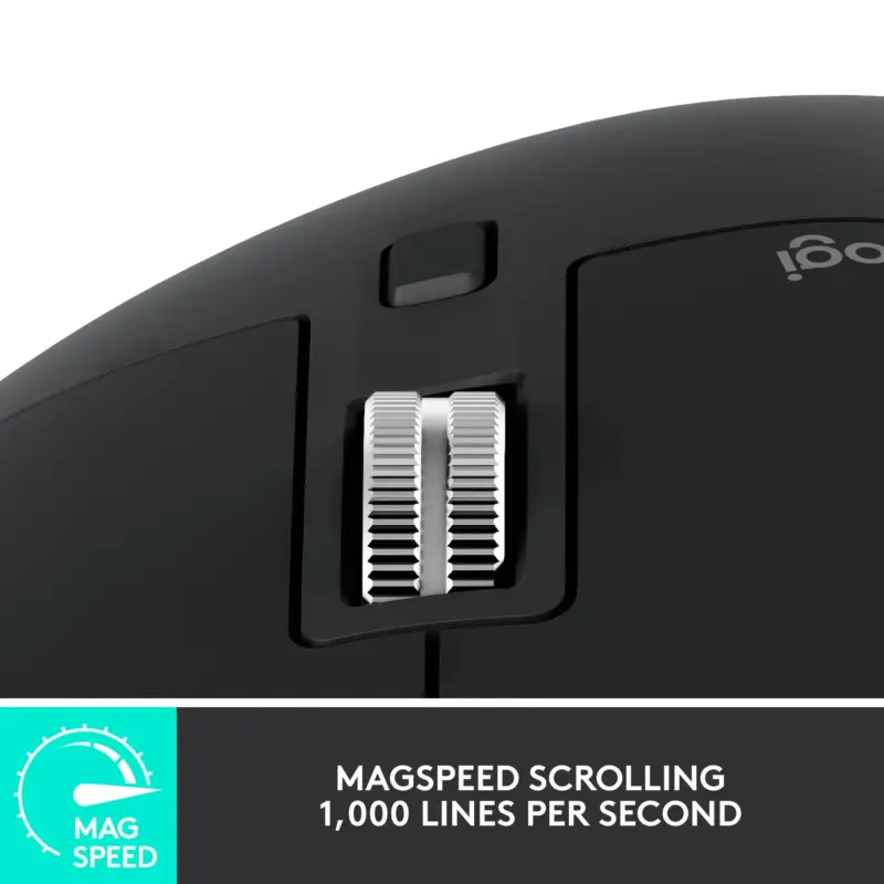 Logitech - MX Master 3S Wireless Laser Mouse with Ultrafast Scrolling - Black - Image 4