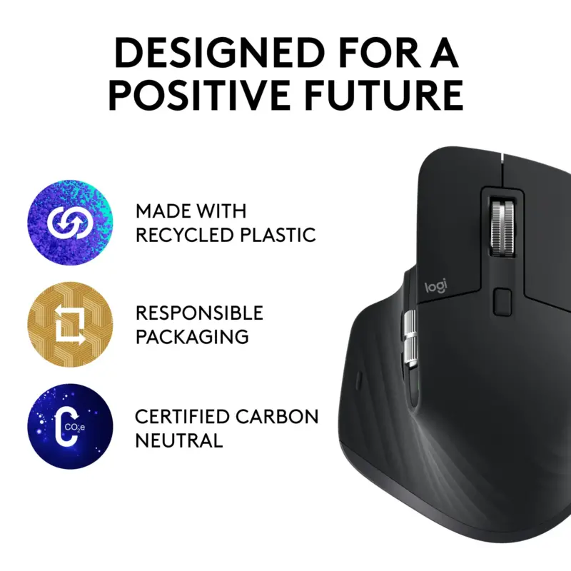 Logitech - MX Master 3S Wireless Laser Mouse with Ultrafast Scrolling - Black - Image 5