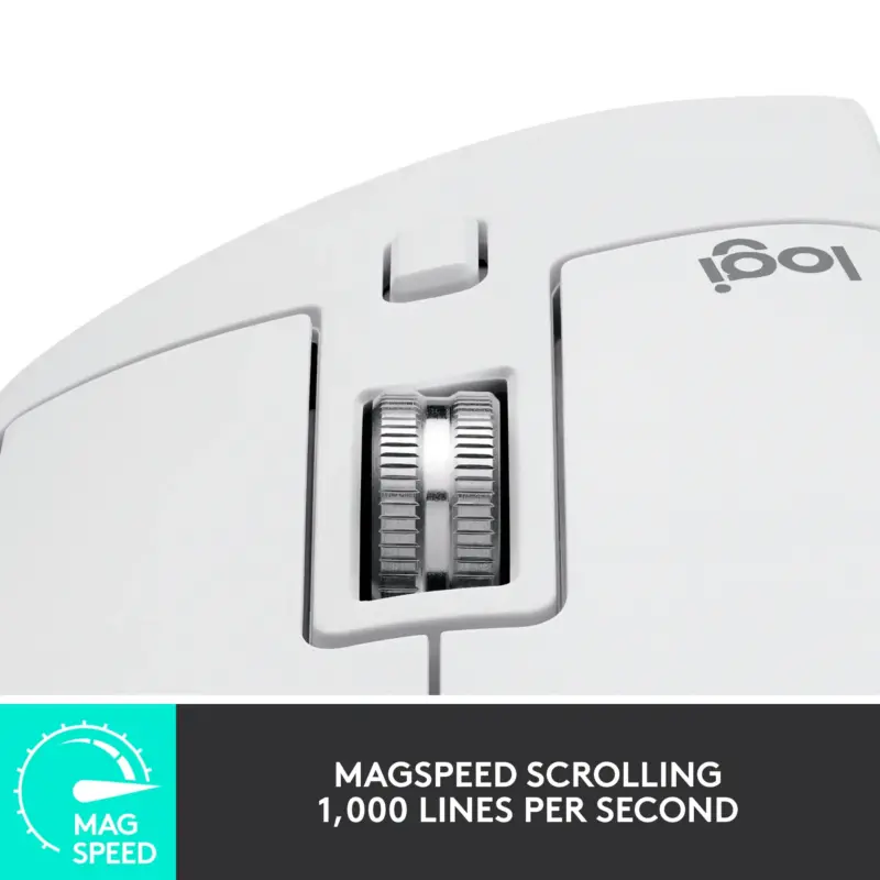 Logitech - MX Master 3S Wireless Laser Mouse with Ultrafast Scrolling - Pale Gray - Image 6