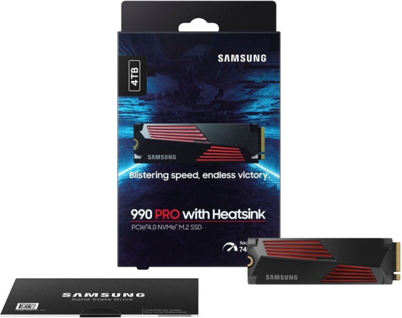 Samsung - 990 PRO 4TB Internal SSD PCIe Gen 4x4 NVMe with Heatsink for PS5 MZ-V9P4T0CW - Image 3