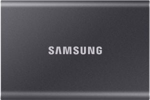Samsung - T7 4TB External USB 3.2 Gen 2 Portable SSD with Hardware Encryption - Titan Gray