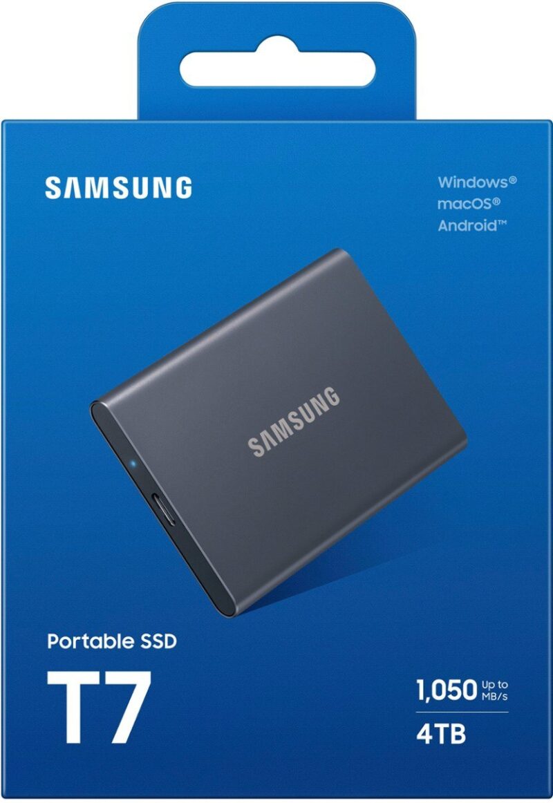 Samsung - T7 4TB External USB 3.2 Gen 2 Portable SSD with Hardware Encryption - Titan Gray - Image 5