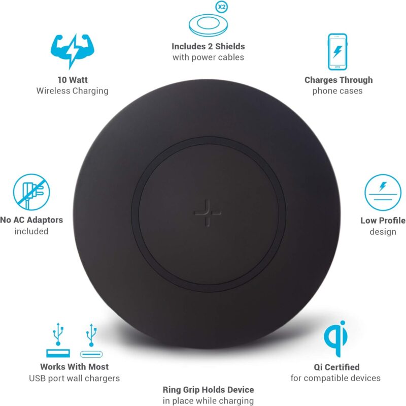 TYLT Shield Bezel Dual Pack | 15W Fast Wireless Charging Pad 2 Packs - Image 2