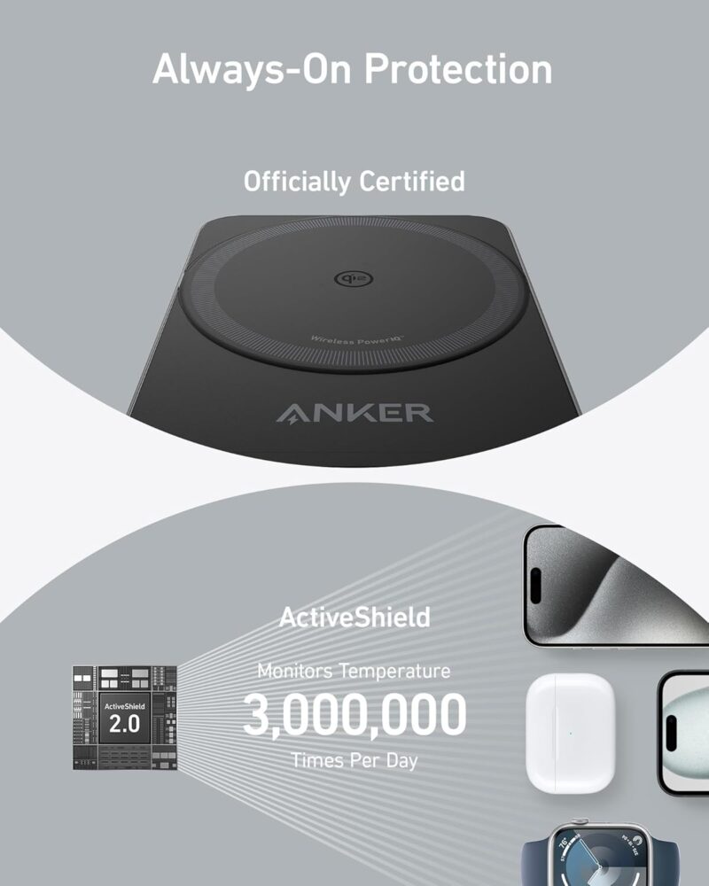 Anker MagSafe Charger Stand, Anker 3-in-1 Cube with MagSafe, 15W Max Fast Charging Stand, Foldable Wireless. - Image 5