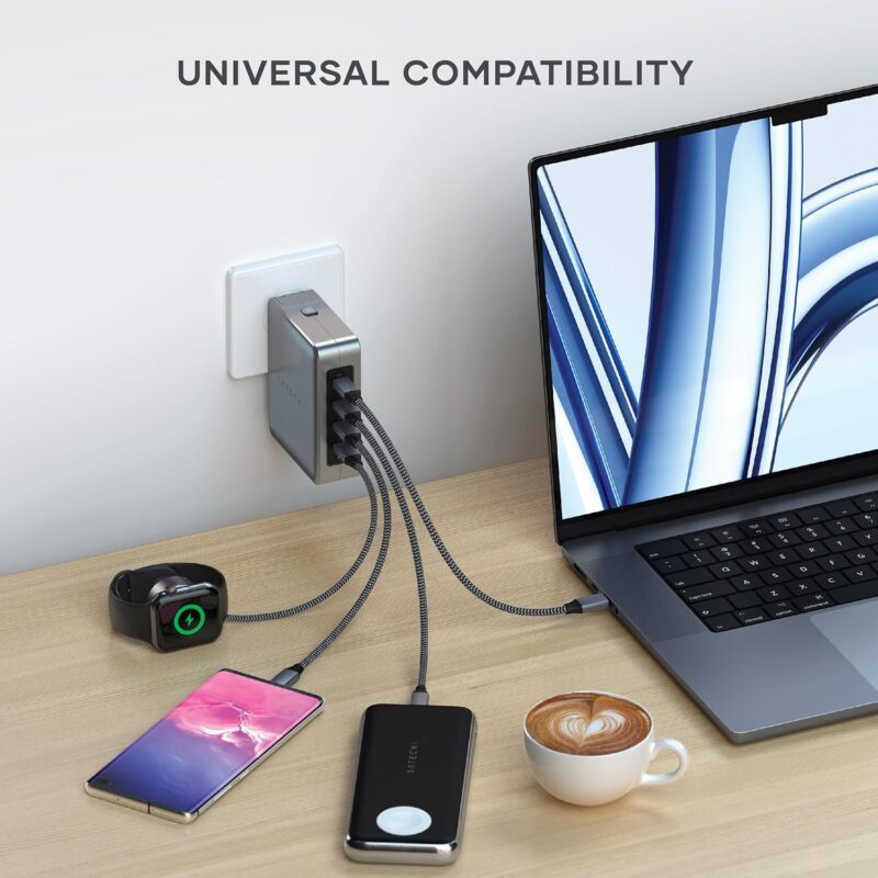 Satechi GaN Travel Charger, 145W GaN USB-C Fast Charging Travel Station - Image 4