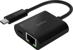 Belkin - USB C To Ethernet + Charge Adapter INC001BTBK