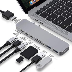 Hyper - PRO 8-in-2 USB-C Hub for MacBook Pro GN28D-GRAY