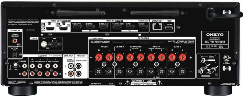 Onkyo TX-NR6050 7.2-Channel Network Home Theater Smart AV Receiver 8K/60, 4K/120Hz - Image 4