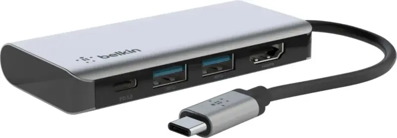 Belkin - USB C Hub 4-in-1 Multi-Port w/4K HDMI, Adapter w/100W Power Delivery AVC006btSGY - Image 4