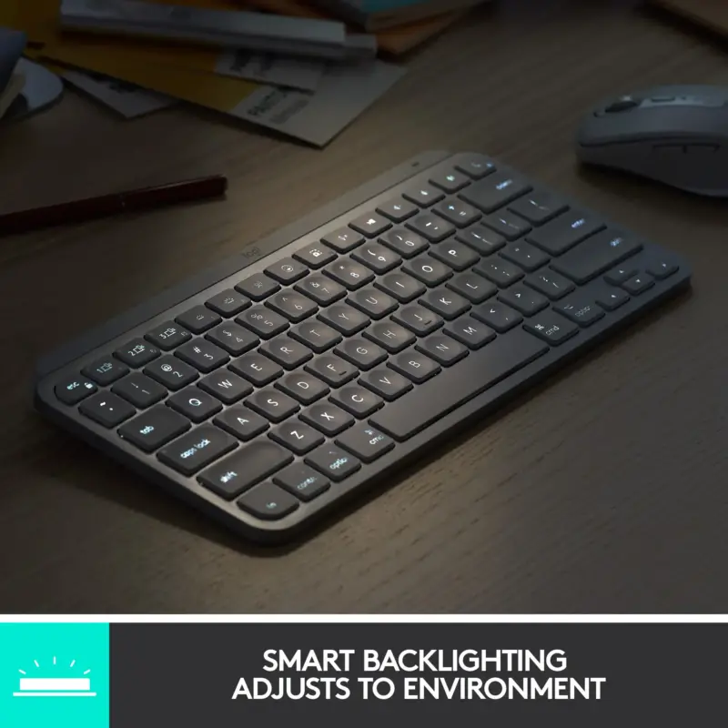 Logitech - MX Keys Mini TKL Wireless Bluetooth Scissor Keyboard w/ Backlit Keys - Black 920-010475 - Image 7