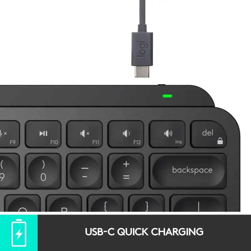 Logitech - MX Keys Mini TKL Wireless Bluetooth Scissor Keyboard w/ Backlit Keys - Black 920-010475 - Image 3