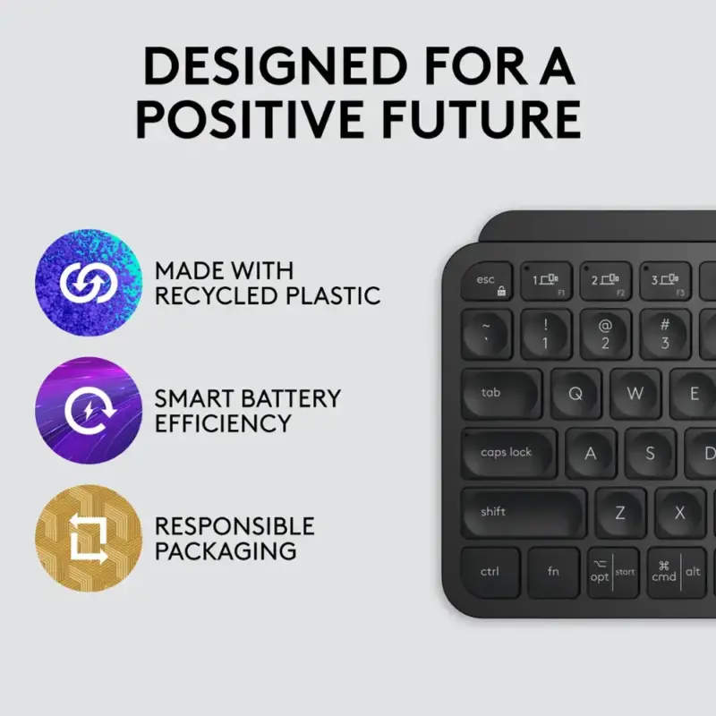 Logitech - MX Keys Mini TKL Wireless Bluetooth Scissor Keyboard w/ Backlit Keys - Black 920-010475 - Image 6