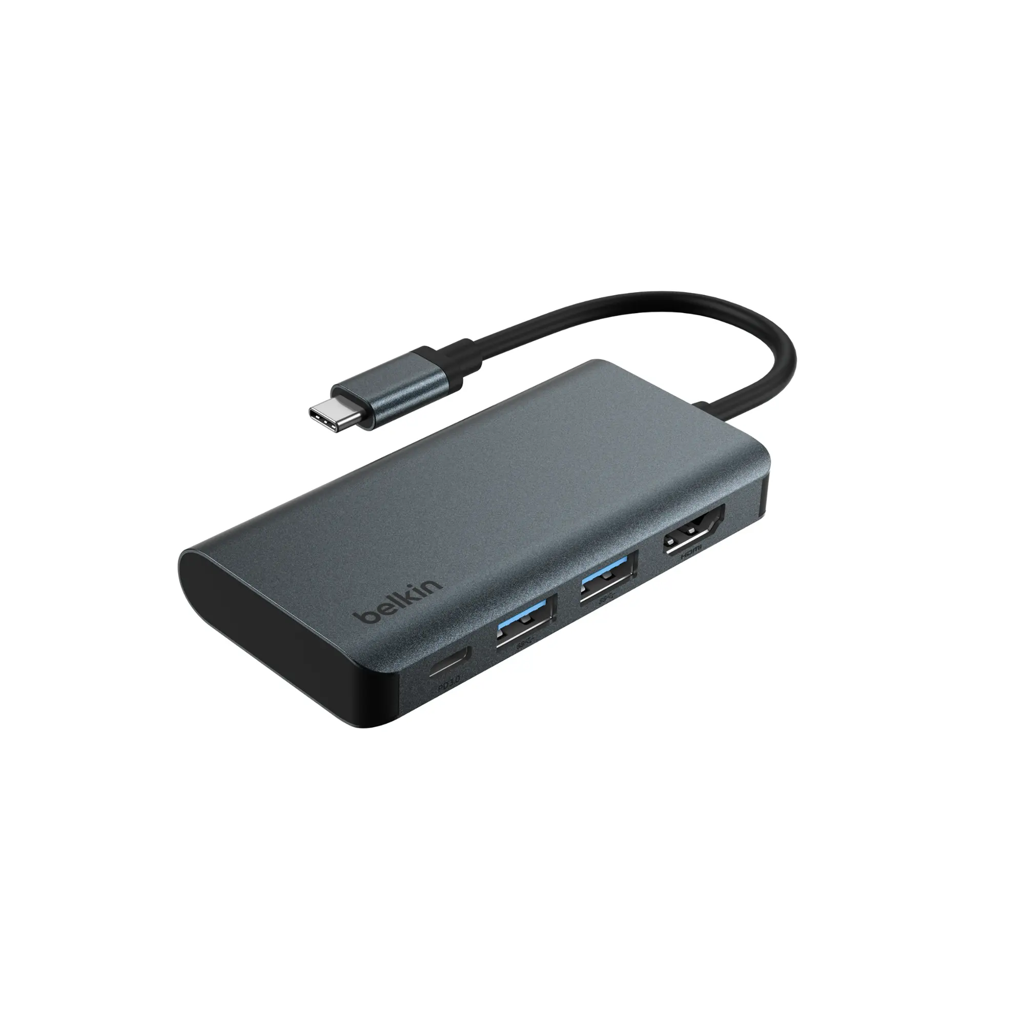 Belkin - USB C Hub 4-in-1 Multi-Port Laptop Dock with 4K HDMI w/ 100W PD AVC019ttDG-RL