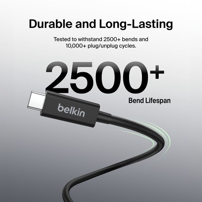 Belkin - 3.3' 8K Thunderbolt Cable w/ 40Gbps High Speed Data Transfer INZ003bt1MBK - Image 6