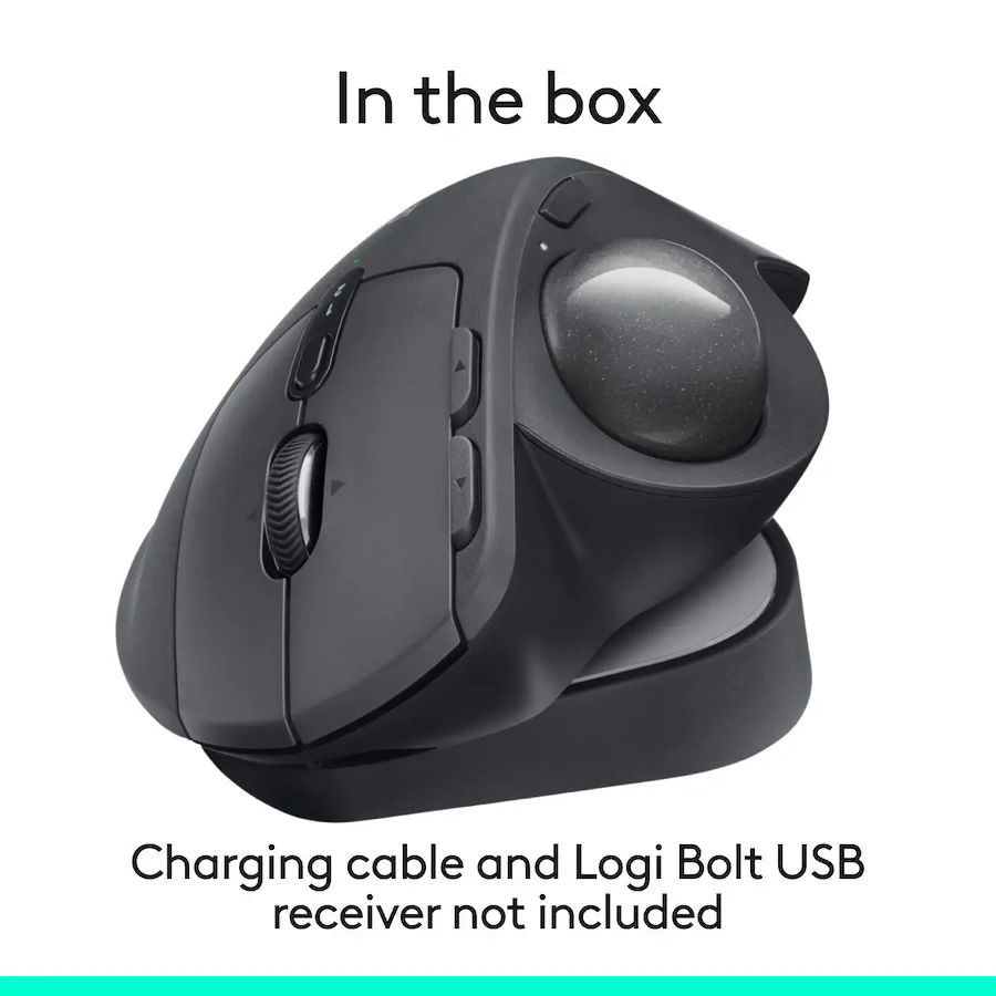 Logitech - MX ERGO Plus Wireless Trackball Mouse with Ergonomic design - Graphite 810-005557 - Image 11