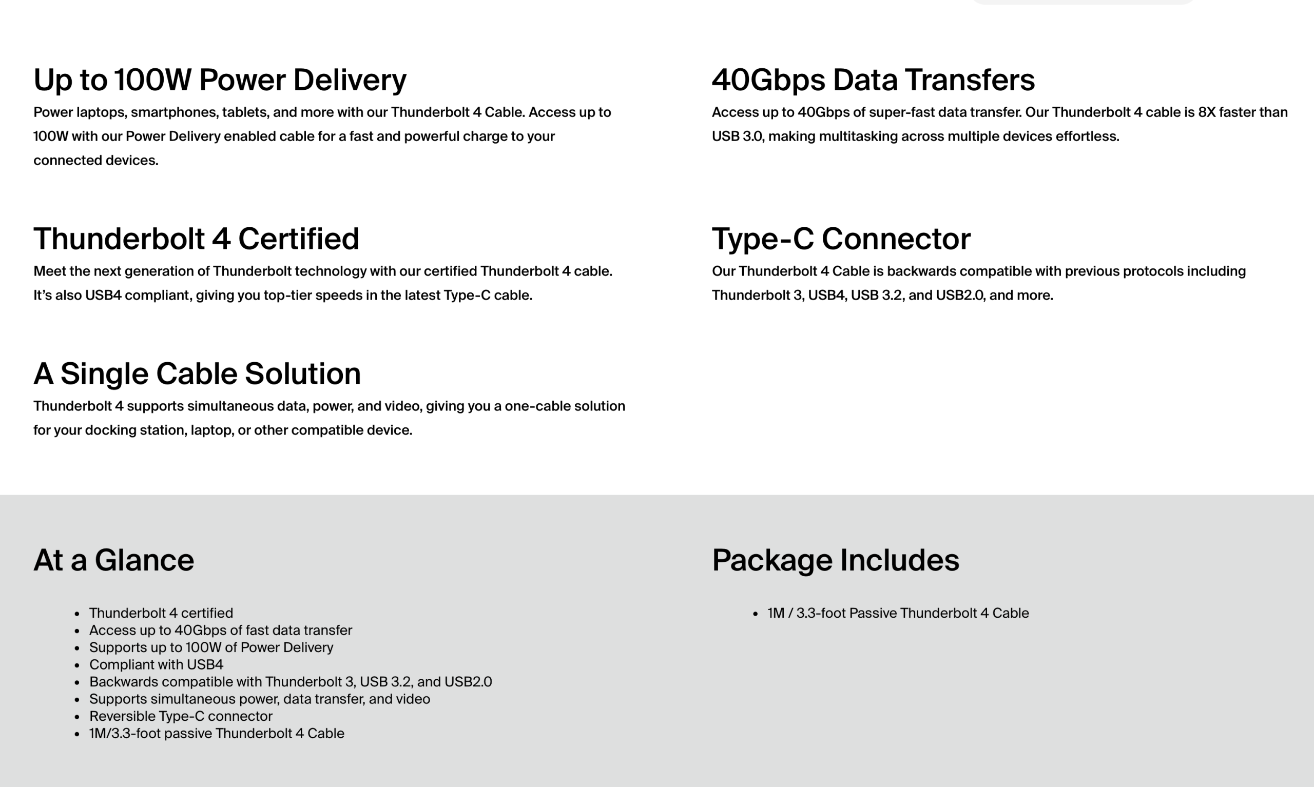 Belkin - 3.3' 8K Thunderbolt Cable w/ 40Gbps High Speed Data Transfer INZ003bt1MBK - Image 7