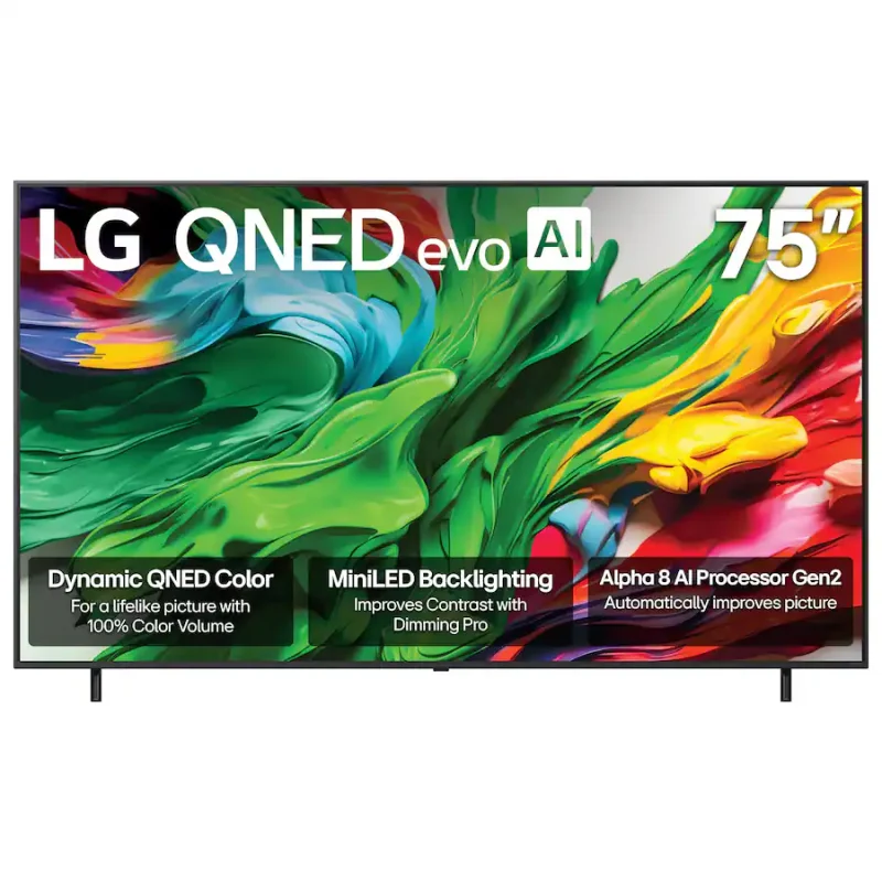 LG - 75" Class 85A Series QNED evo AI MiniLED 4K UHD Smart webOS 5QNED85AAA - Image 2