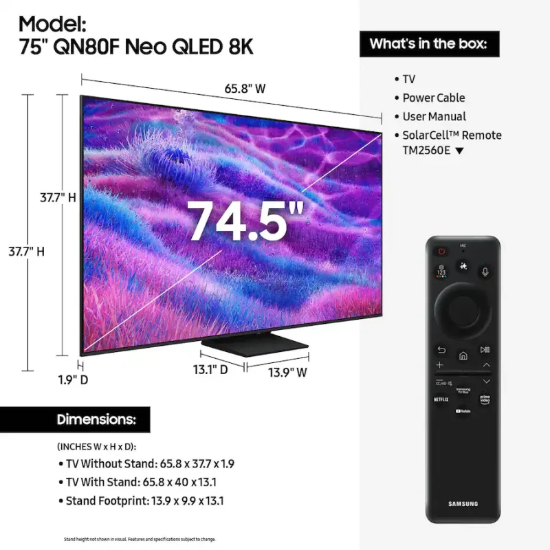 Samsung - 75” Class QN80F Series Neo QLED Mini LED 4K UHD Vision AI Smart Tizen TV QN75QN80FDFXZA - Image 5