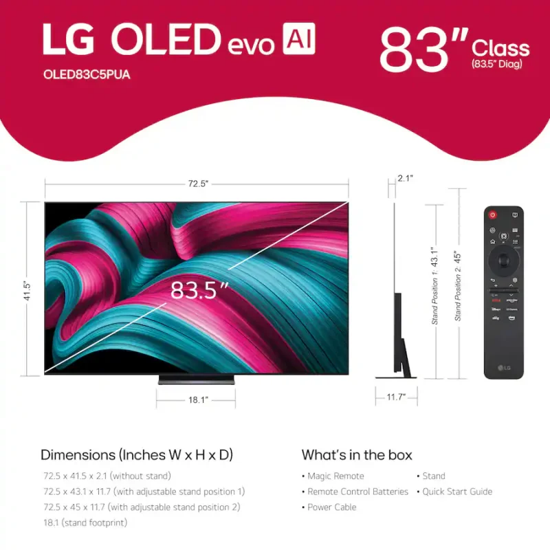 LG - 83" Class OLED evo AI C5 Series - 4K Smart TV OLED83C5AUA - Image 4