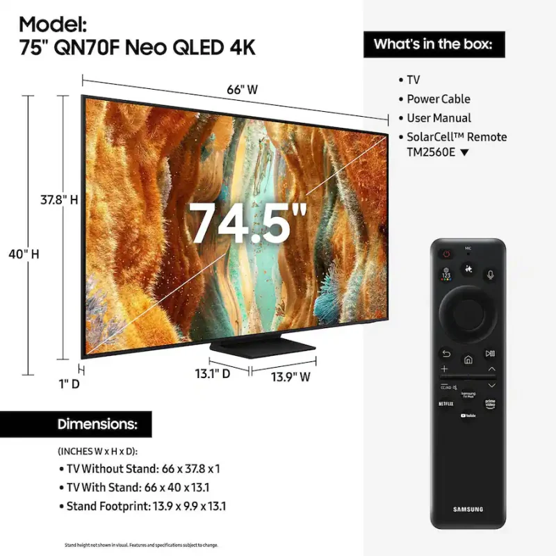 Samsung - 75” Class QN70F Series Neo QLED Mini LED 4K UHD Vision AI Smart Tizen QN75QN70FAFXZA - Image 6