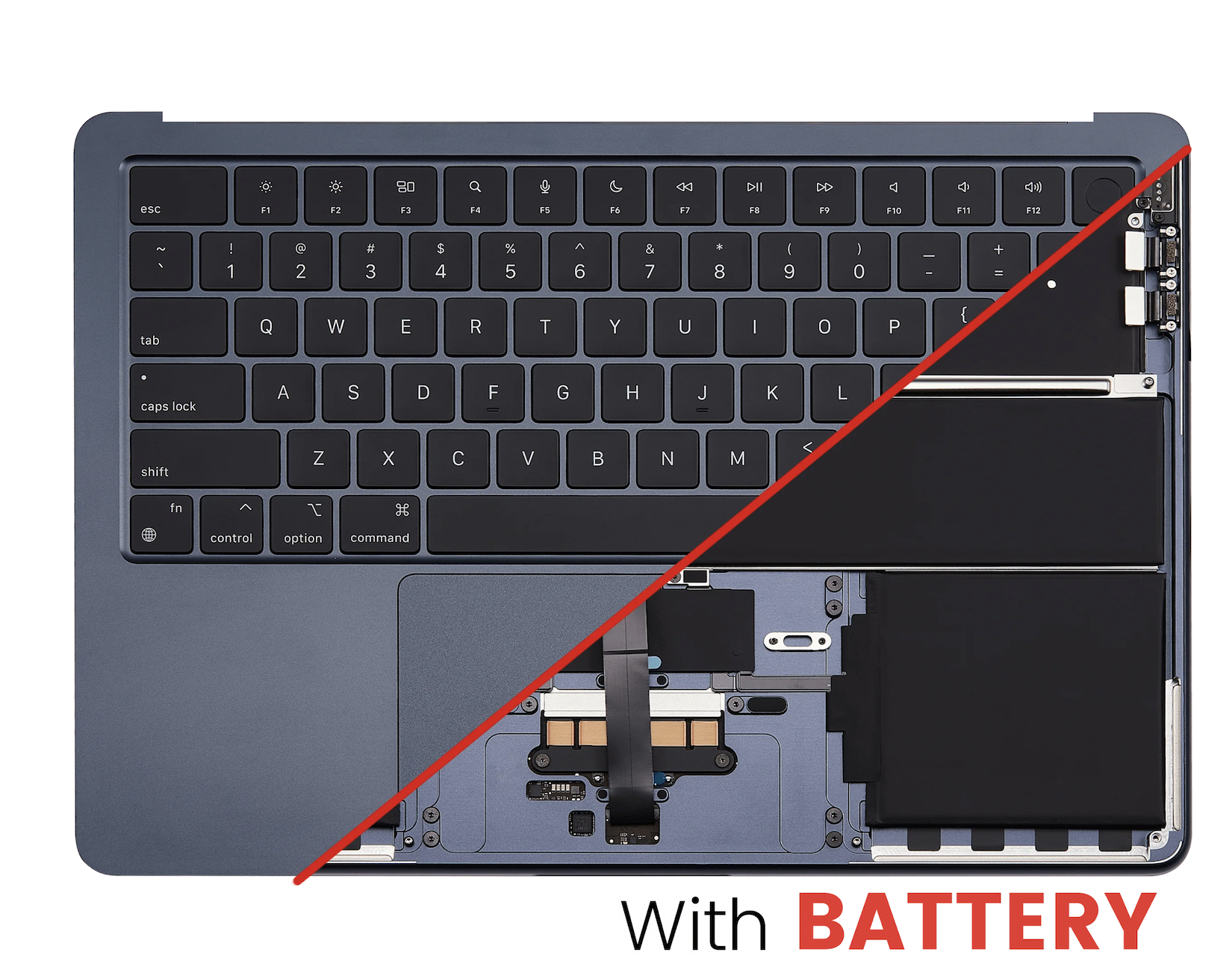 Complete Top Case (w/ Battery), ANSI