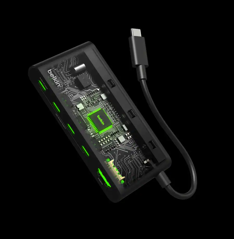 Belkin - 5-Port Hub w/ 4K HDMI, 7.8 inch tethered USB-C cable, 100W AVC021fqBK - Image 8