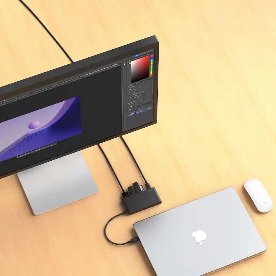 Belkin - 5-Port Hub w/ 4K HDMI, 7.8 inch tethered USB-C cable, 100W AVC021fqBK - Image 11