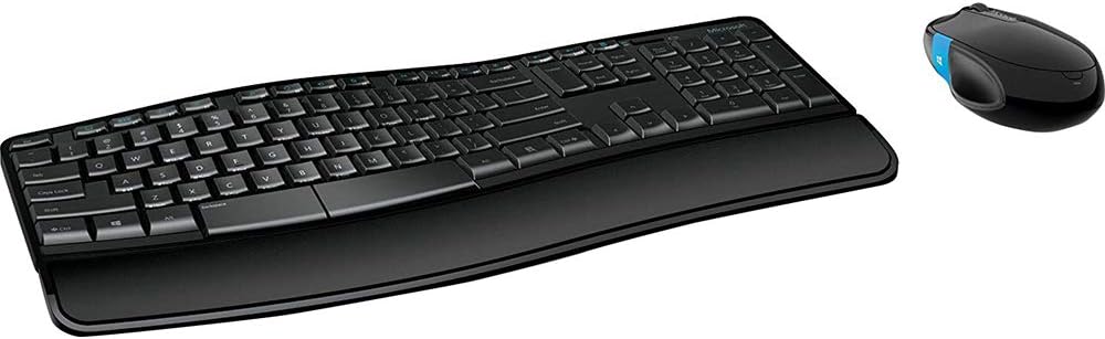 Microsoft Sculpt Comfort Desktop - Black - Wireless, Comfortable, Ergonomic Keyboard & Mouse Combo L3V-00001