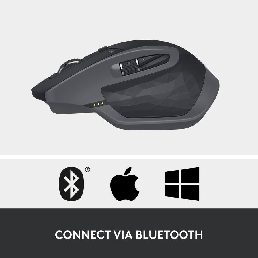 Logitech - MX Master 2S Bluetooth Wireless Laser Mouse with Hyper-Fast Scrolling - Wireless - Graphite 910-005965 - Image 4