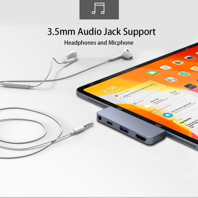 HyperDrive iPad Pro USB C Hub 4-in-1 USBC Hub HD319E-Gray - Image 6