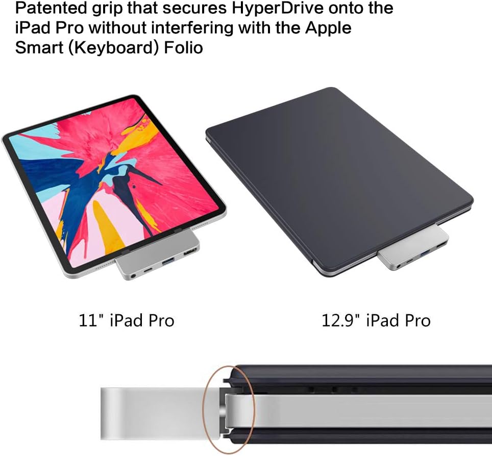 HyperDrive iPad Pro USB C Hub 4-in-1 USBC Hub HD319E-Gray - Image 7