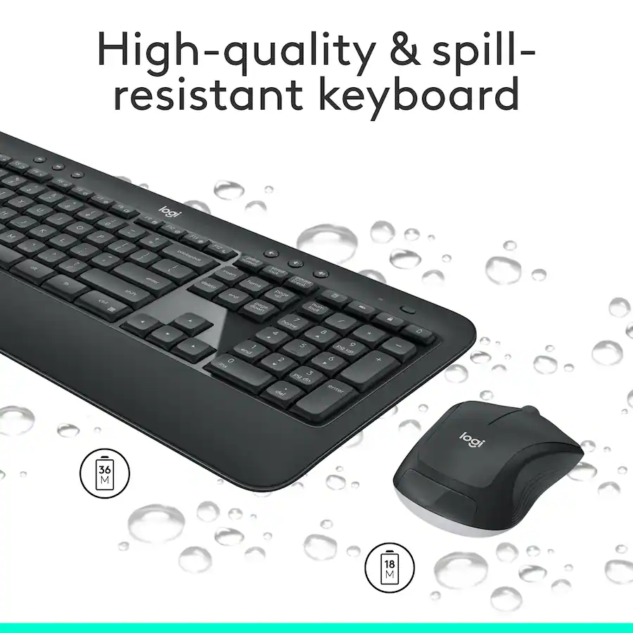 Logitech - MK540 Full-size Advanced Wireless Membrane Keyboard and Mouse Combo for PC 920-008671 - Image 4