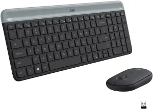 Logitech - MK470 Full-size Wireless Scissor Keyboard & Mouse Bundle with Quiet clicks - Black/Gray 920-009437
