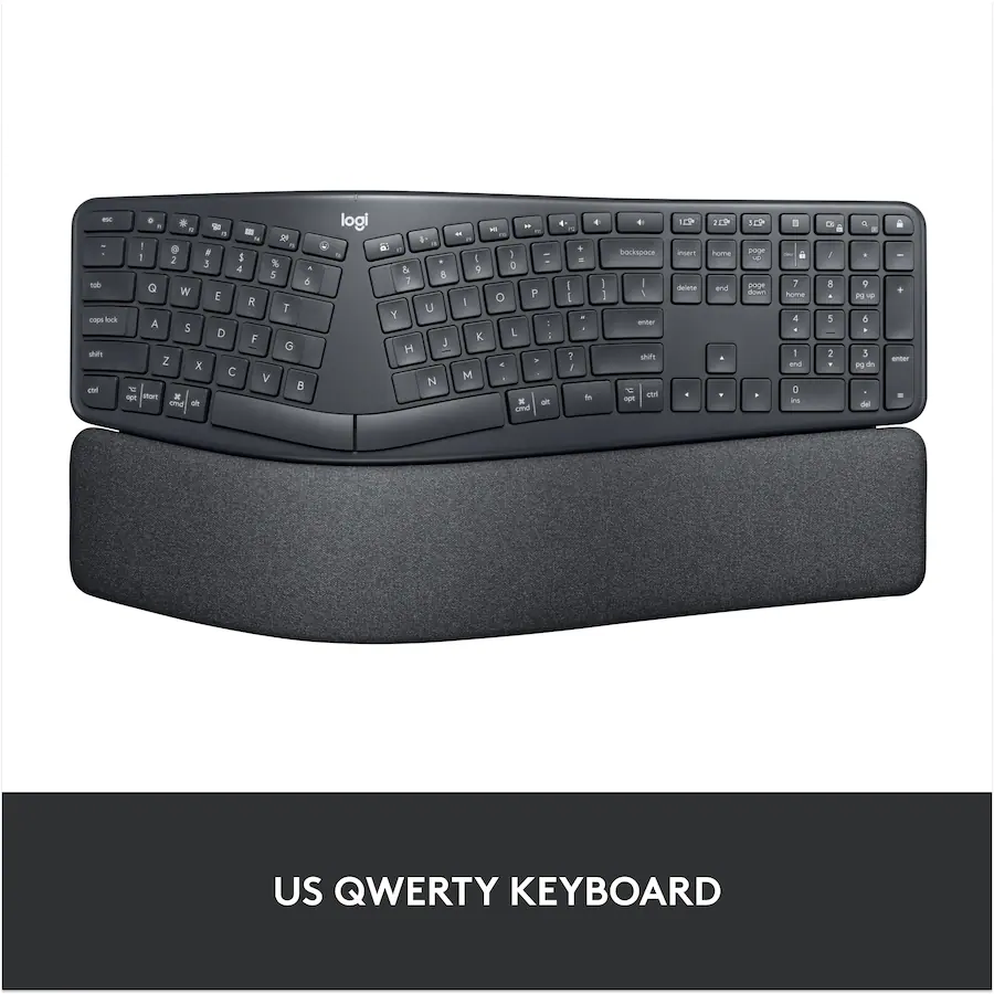 Logitech - ERGO K860 Ergonomic Full-size Wireless Scissor Keyboard for Windows and Mac with Palm Rest 920-009166 - Image 2
