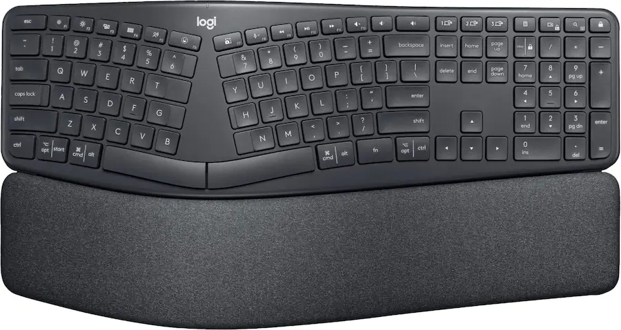 Logitech - ERGO K860 Ergonomic Full-size Wireless Scissor Keyboard for Windows and Mac with Palm Rest 920-009166