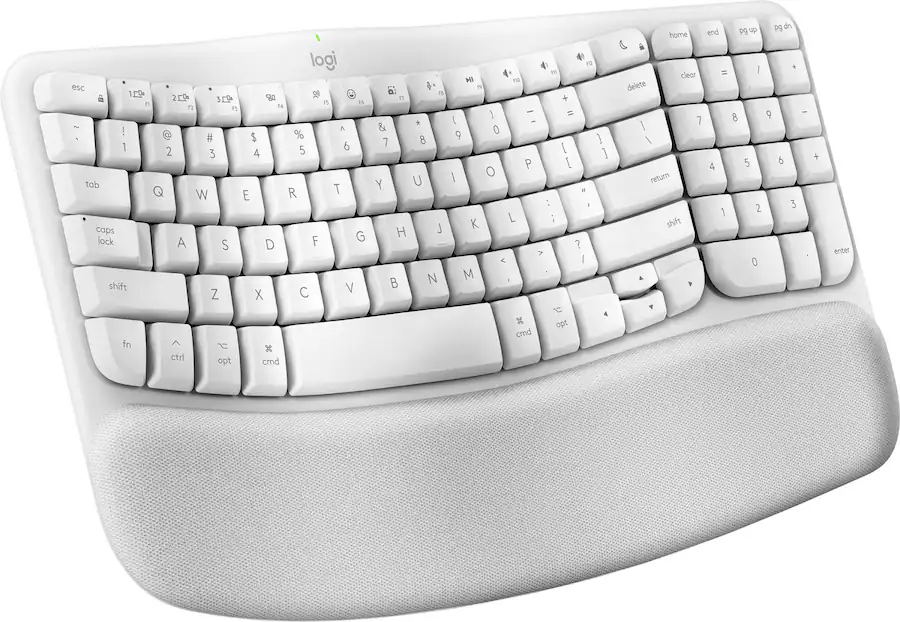 Logitech - Wave Keys for Mac Ergonomic Wireless Membrane Keyboard with Integrated Palm-rest 920-012402