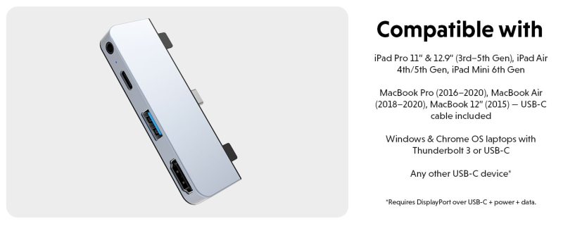HyperDrive iPad Pro USB C Hub 4-in-1 USBC Hub HD319E-Gray - Image 10