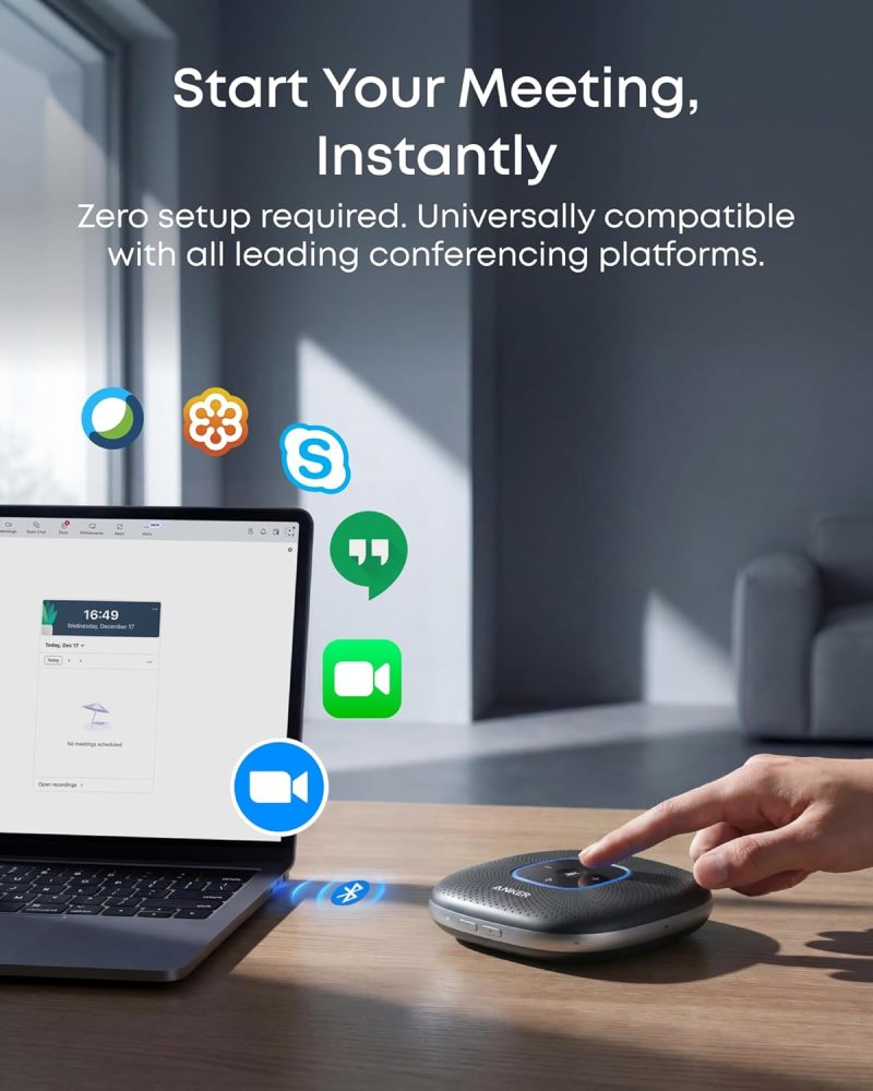 Anker PowerConf Speakerphone, Zoom Certified Conference Speaker with 6 Mics, 360° Enhanced Voice Pickup, 24H Call Time, Bluetooth 5.3, USB C - Image 4