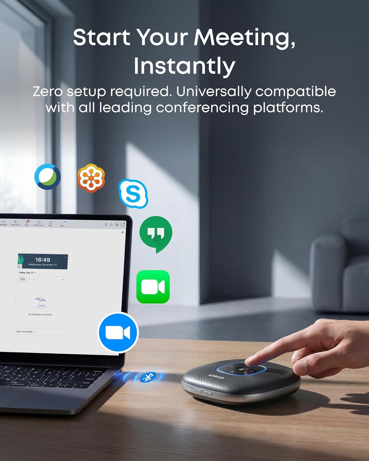 Anker PowerConf Speakerphone, Zoom Certified Conference Speaker with 6 Mics, 360° Enhanced Voice Pickup, 24H Call Time, Bluetooth 5.3, USB C - Image 4