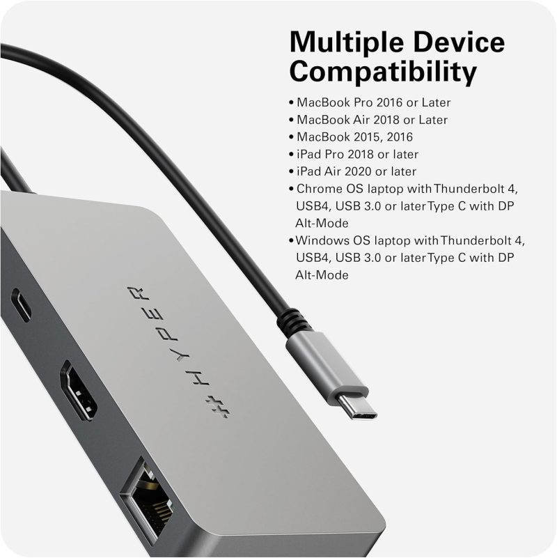 HyperDrive 5 Port USB C Hub - 86W Power Delivery, 4K HDMI, Ethernet, 5Gbps USB-A, USB HDMB2 - Image 8
