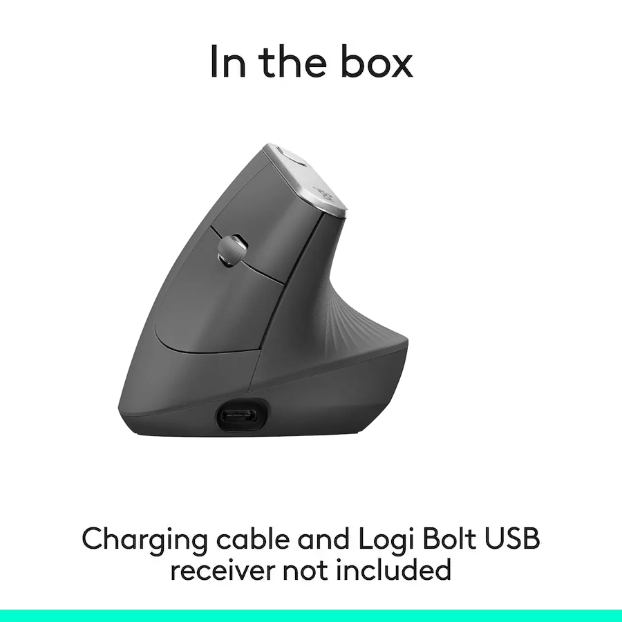 Logitech - MX Vertical Advanced Bluetooth Optical Ergonomic Mouse - Graphite 910-005447 - Image 6