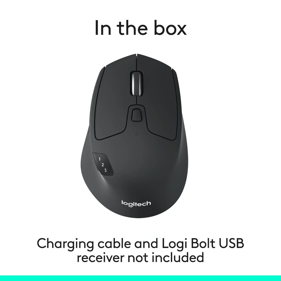 Logitech - M720 Triathlon Wireless Optical Mouse - Wireless - Black 910-004790 - Image 8