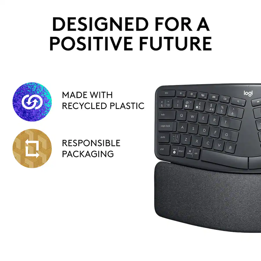 Logitech - ERGO K860 Ergonomic Full-size Wireless Scissor Keyboard for Windows and Mac with Palm Rest 920-009166 - Image 12