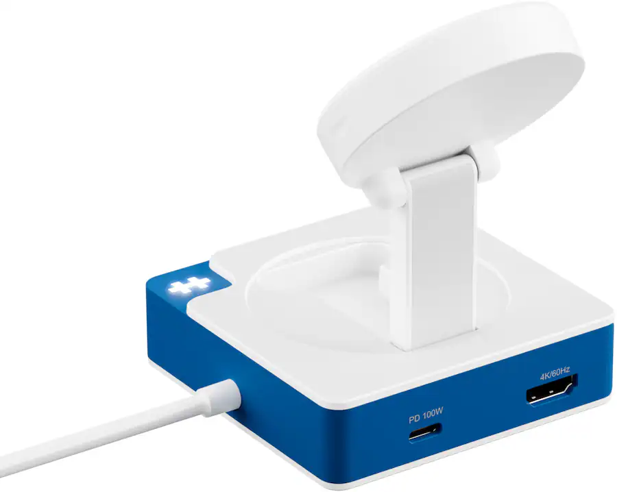Hyper - HyperDrive Flex MagCharge 5 Port USB-C Hub with Phone Charger - Blue HD8100BUGL - Image 7
