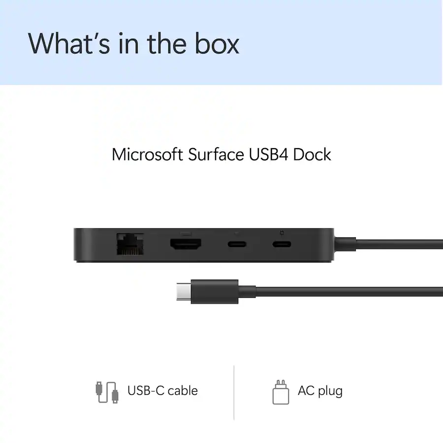 Microsoft - Surface USB4 Dock - Black EP2-19862 - Image 8