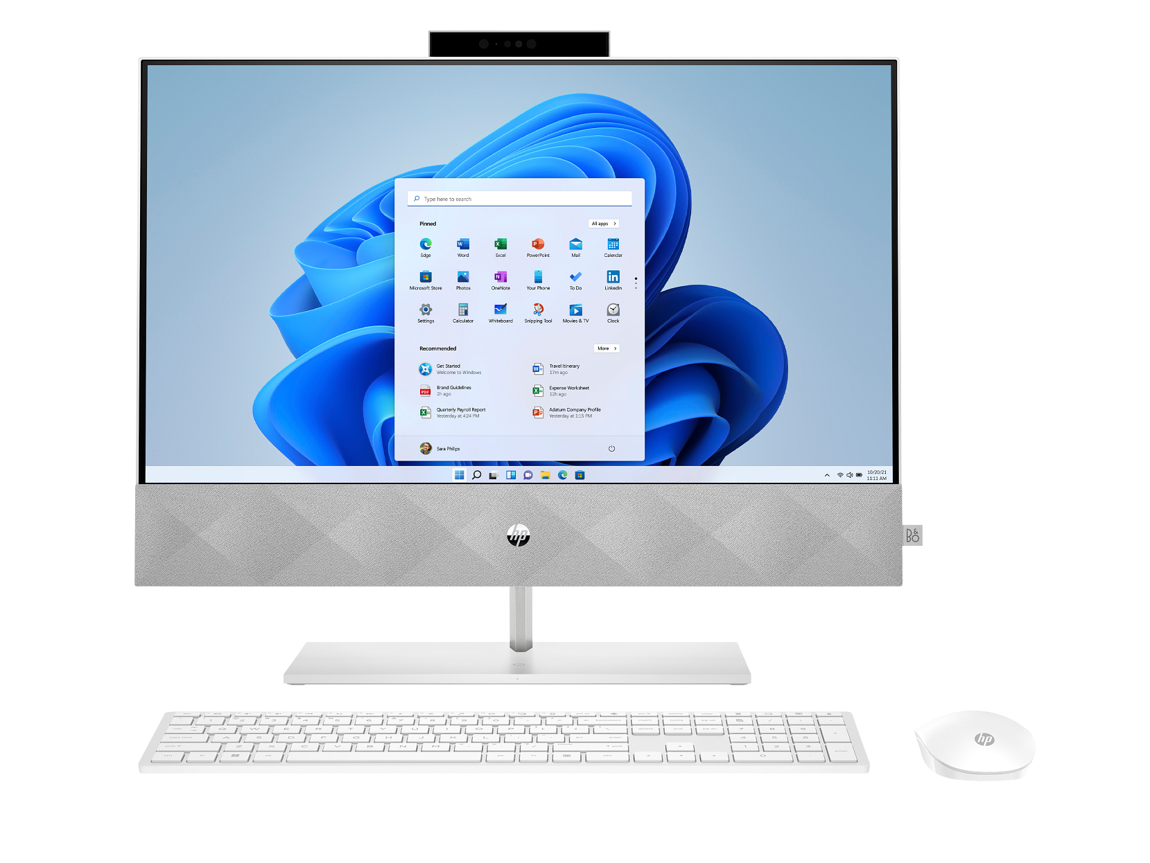 HP Pavilion 24-k1305st, Windows 11 Pro, 23.8" touchscreen, Intel® Core™ i5, 16GB RAM, 256GB SSD (20W66AA)
